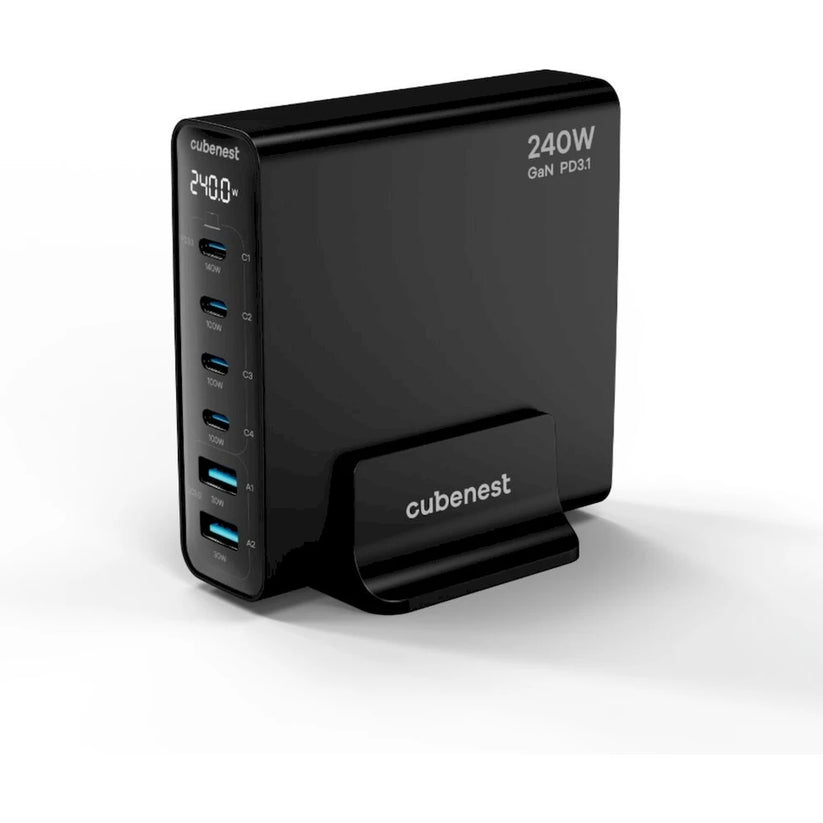 CubeNest S6D0 GaN nabíjacia stanica s Power Delivery 3.1. (240W) - čierna - iSTYLE.sk