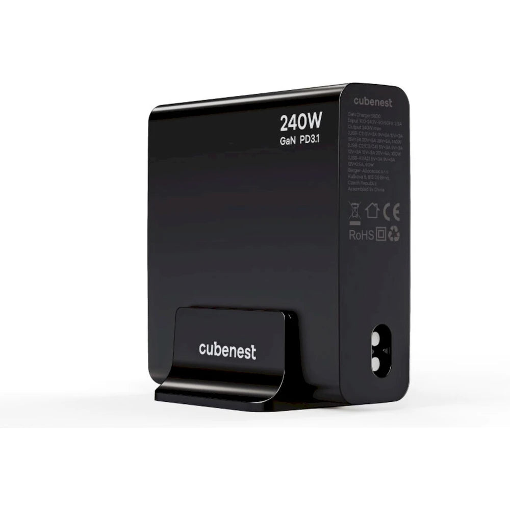CubeNest S6D0 GaN nabíjacia stanica s Power Delivery 3.1. (240W) - čierna - iSTYLE.sk