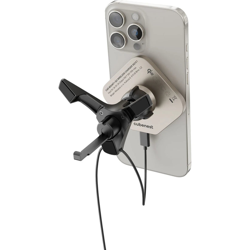 CubeNest SQ1C1 Qi2 (MagSafe) držiak do auta s nabíjaním - titánová - iSTYLE SK