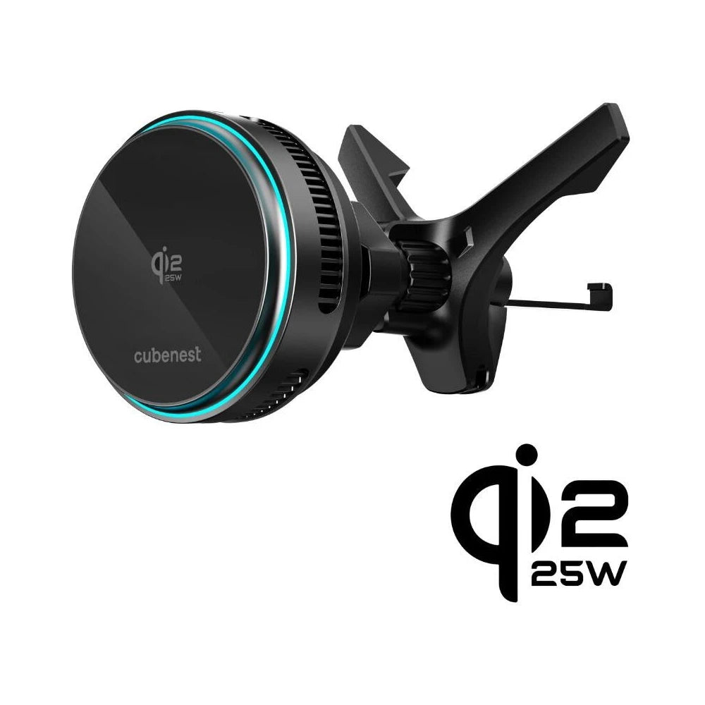CubeNest SQ1C2 Qi2.2 (MagSafe) držiak do auta s nabíjaním a chladením - čierny - iSTYLE.sk