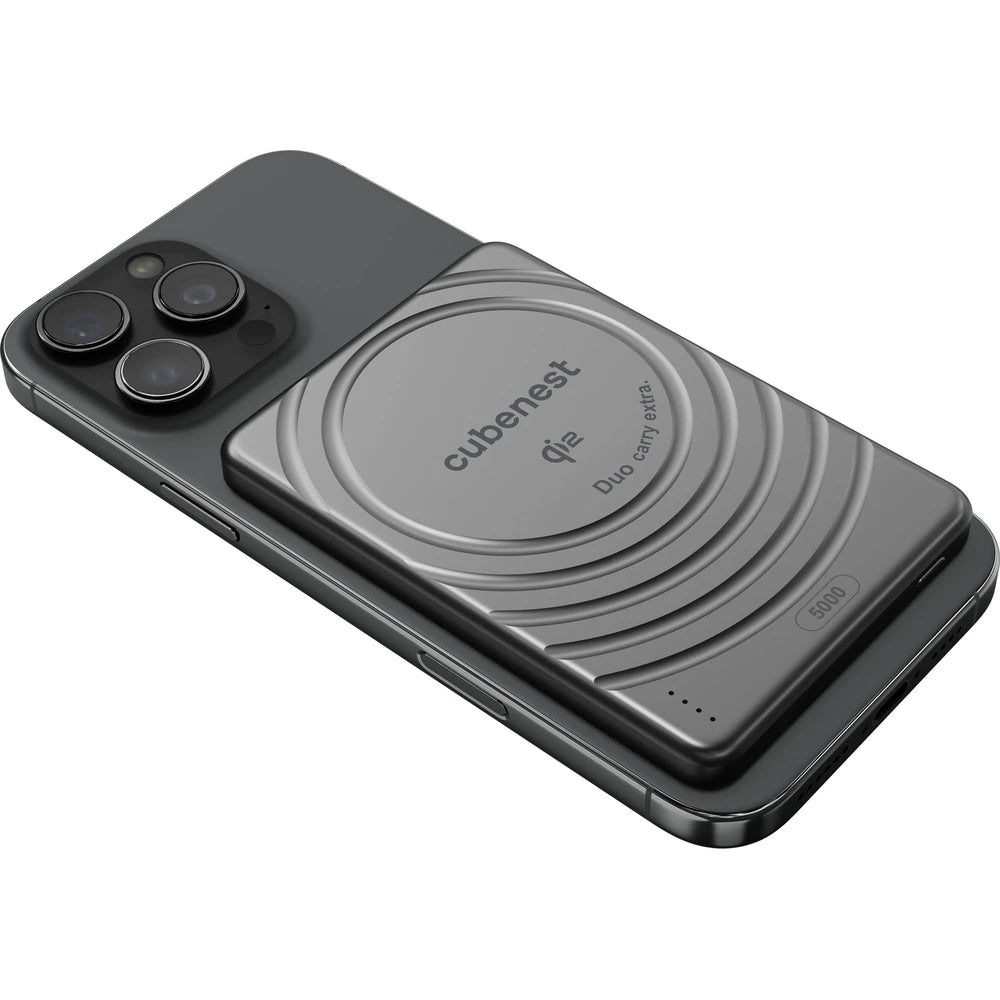 CubeNest SQ1B3D SlimDual Qi2/MagSafe powerbanka 5000 mAh - čierna