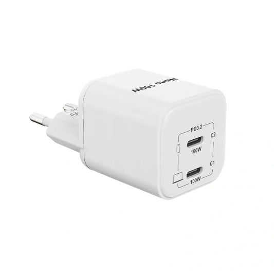 Cubenest PD GaN nano nabíjačka 2 x USB-C 100W N2D100 - biela - iSTYLE.sk