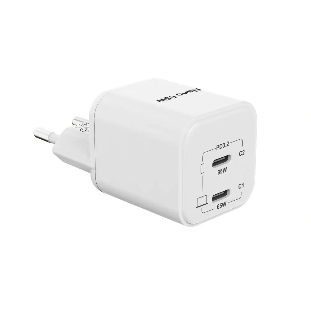 Cubenest PD GaN nano nabíjačka 2 x USB-C 65W N2D65 - biela - iSTYLE.sk