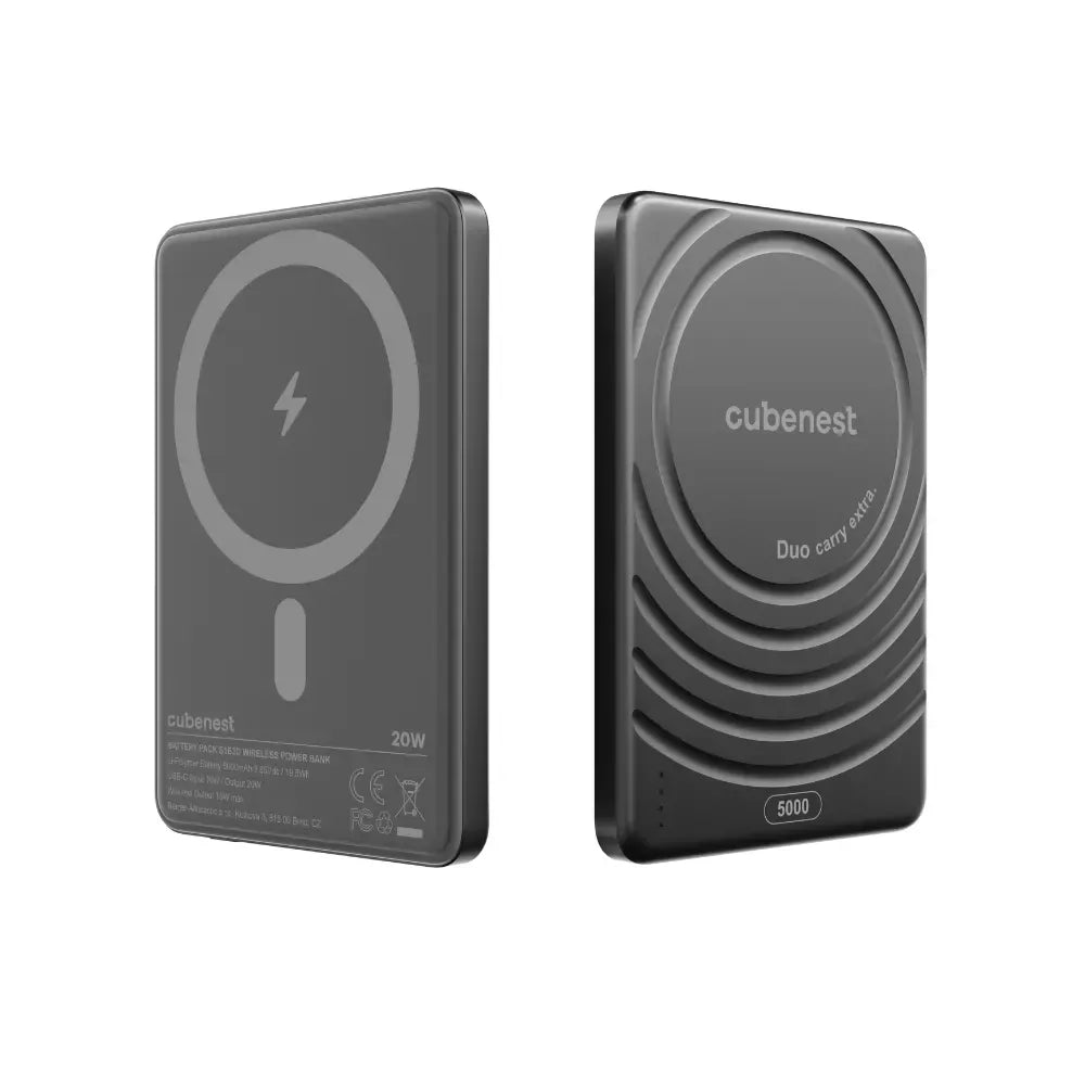 CubeNest S1B3D Slim MagSafe powerbanka (5000 mAh) - čierna