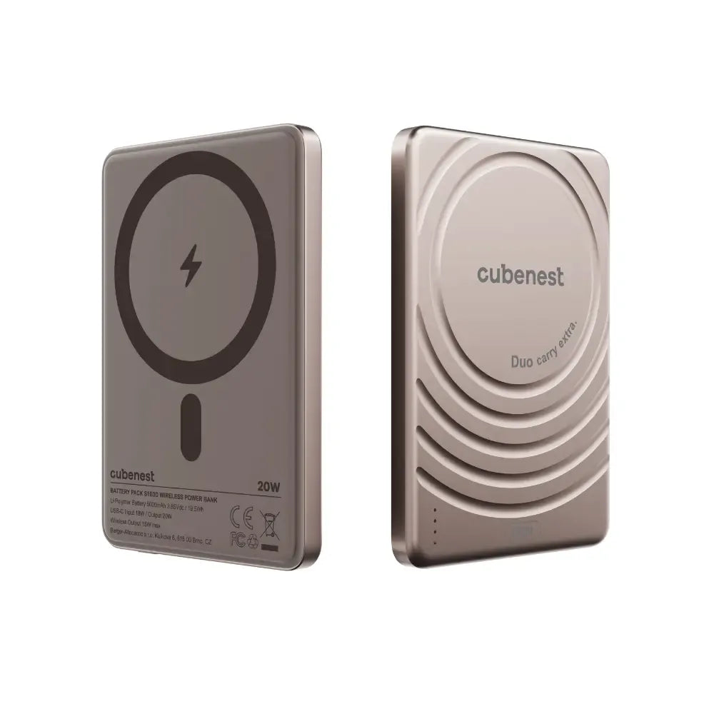 CubeNest S1B3D Slim MagSafe powerbanka (5000 mAh) - zlatá