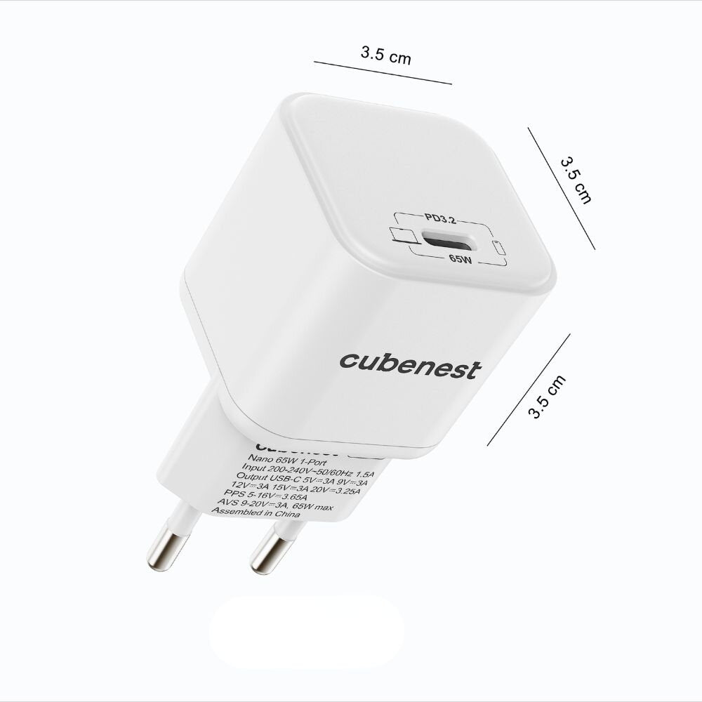 Cubenest PD GaN nano nabíjačka USB-C 65W N1D65 - biela - iSTYLE.sk
