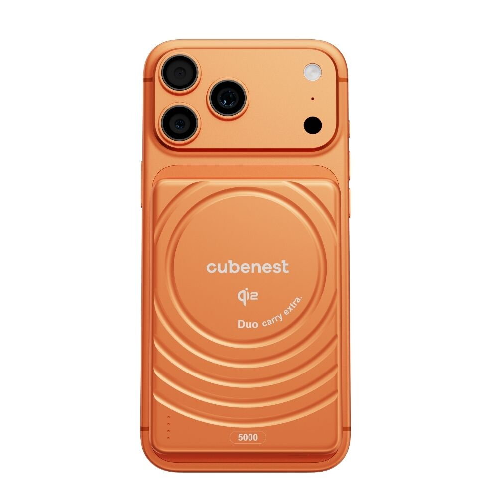 Cubenest Qi2 Magnetická bezdrôtová powerbanka SlimDual 5000 mAh SQ1B3D - oranžová