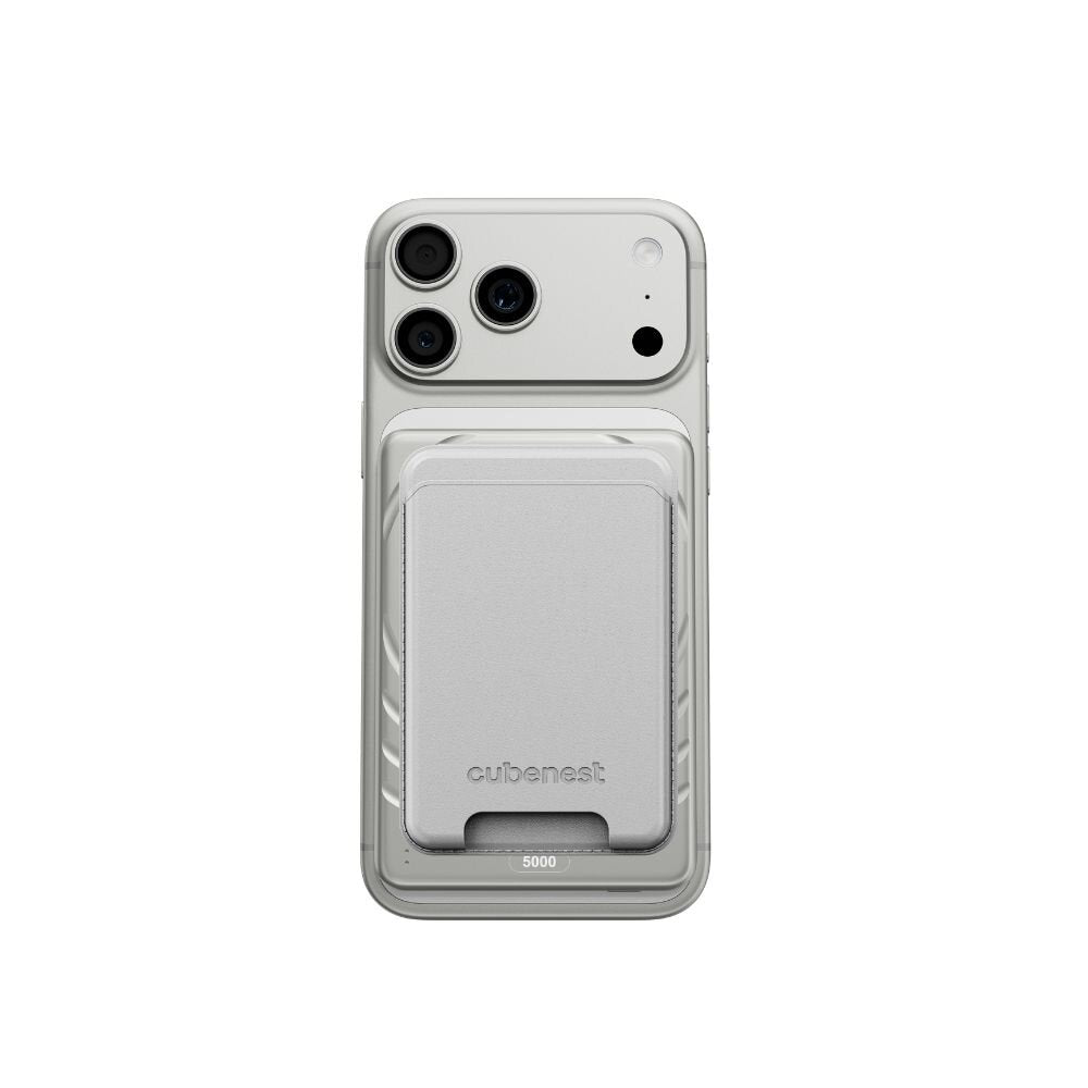 Cubenest Qi2 Magnetická bezdrôtová powerbanka SlimDual 5000 mAh SQ1B3D - strieborná - iSTYLE.sk