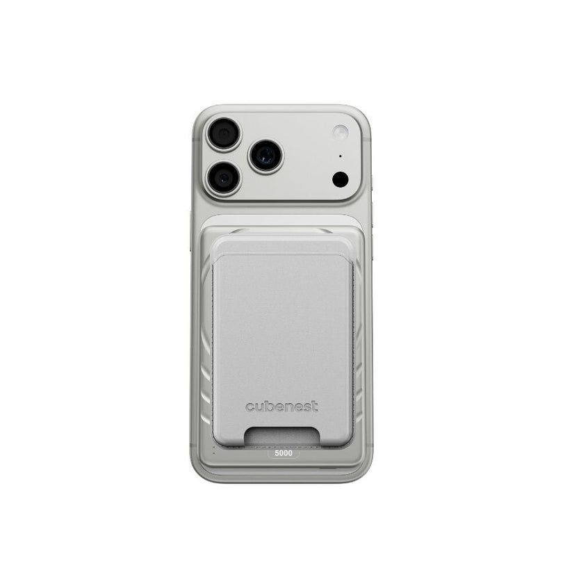 Cubenest Qi2 Magnetická bezdrôtová powerbanka SlimDual 5000 mAh SQ1B3D - strieborná - iSTYLE.sk