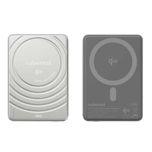 Cubenest Qi2 Magnetická bezdrôtová powerbanka SlimDual 5000 mAh SQ1B3D - strieborná - iSTYLE.sk