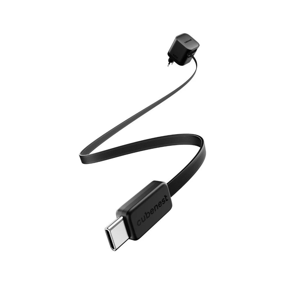 Cubenest S3D2 PD GaN nabíjačka s káblom (65W) - čierna