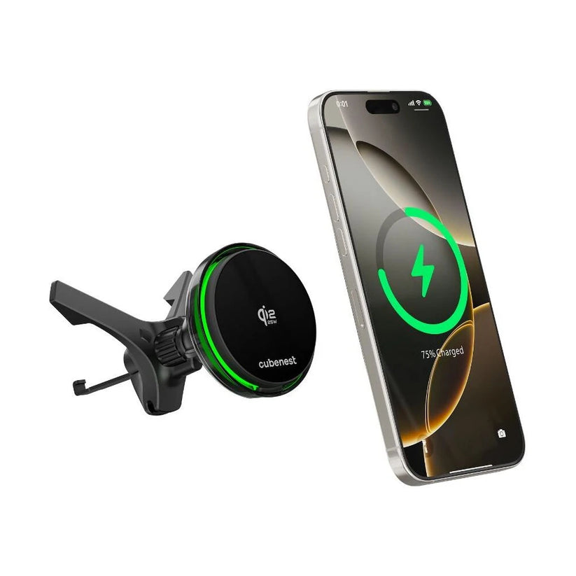 Cubenest SQ1C3 Qi2.2 (MagSafe) držiak do auta s nabíjaním a chladením - čierny - iSTYLE.sk