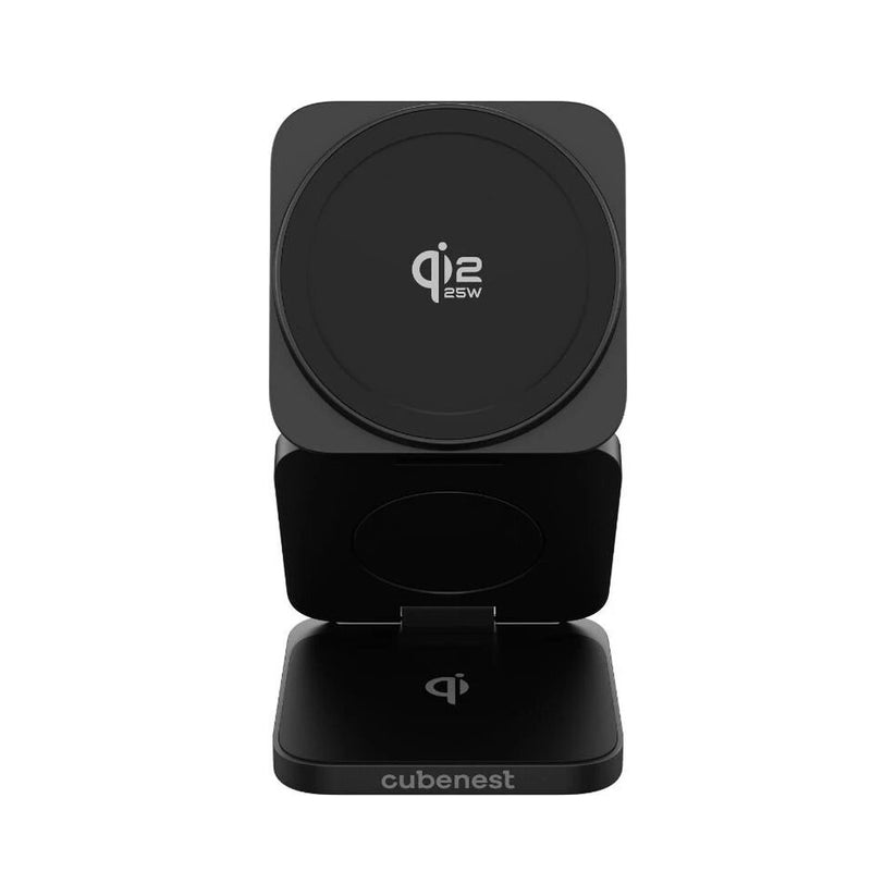Cubenest SQ312 Ultra Qi2.2 (MagSafe) 3v1 sklápacia nabíjačka (35W) - čierna - iSTYLE.sk