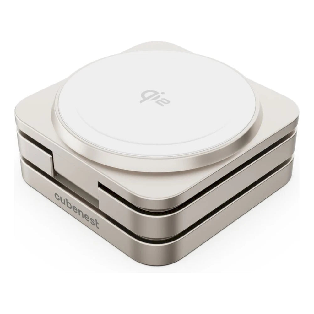 Magnetická bezdrôtová nabíjačka Cubenest Qi2 3v1 SQ312 Fold Pro - titánová