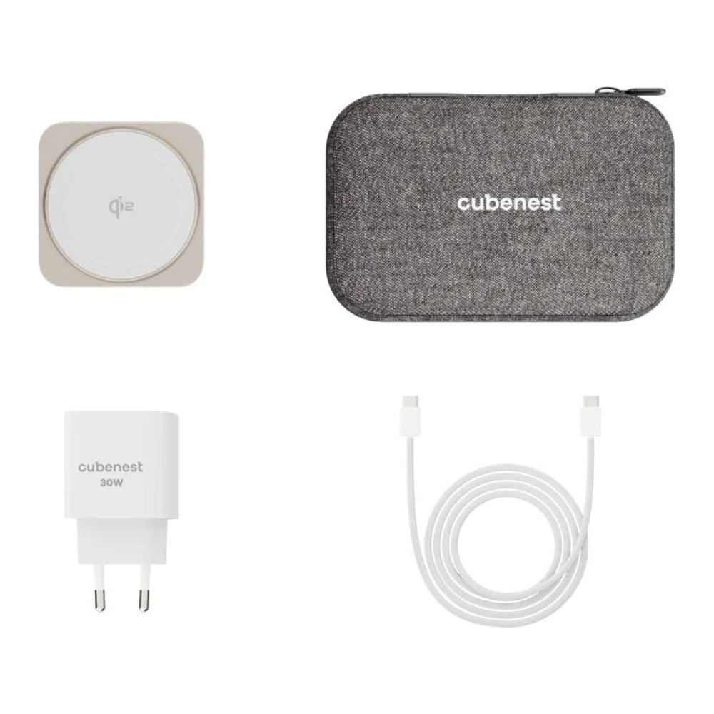 Magnetická bezdrôtová nabíjačka Cubenest Qi2 3v1 SQ312 Fold Pro - titánová