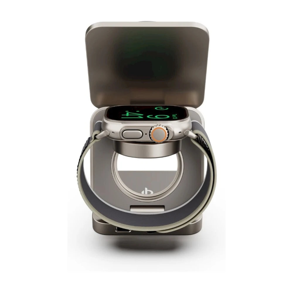 Magnetická bezdrôtová nabíjačka Cubenest Qi2 3v1 SQ312 Fold Pro - titánová