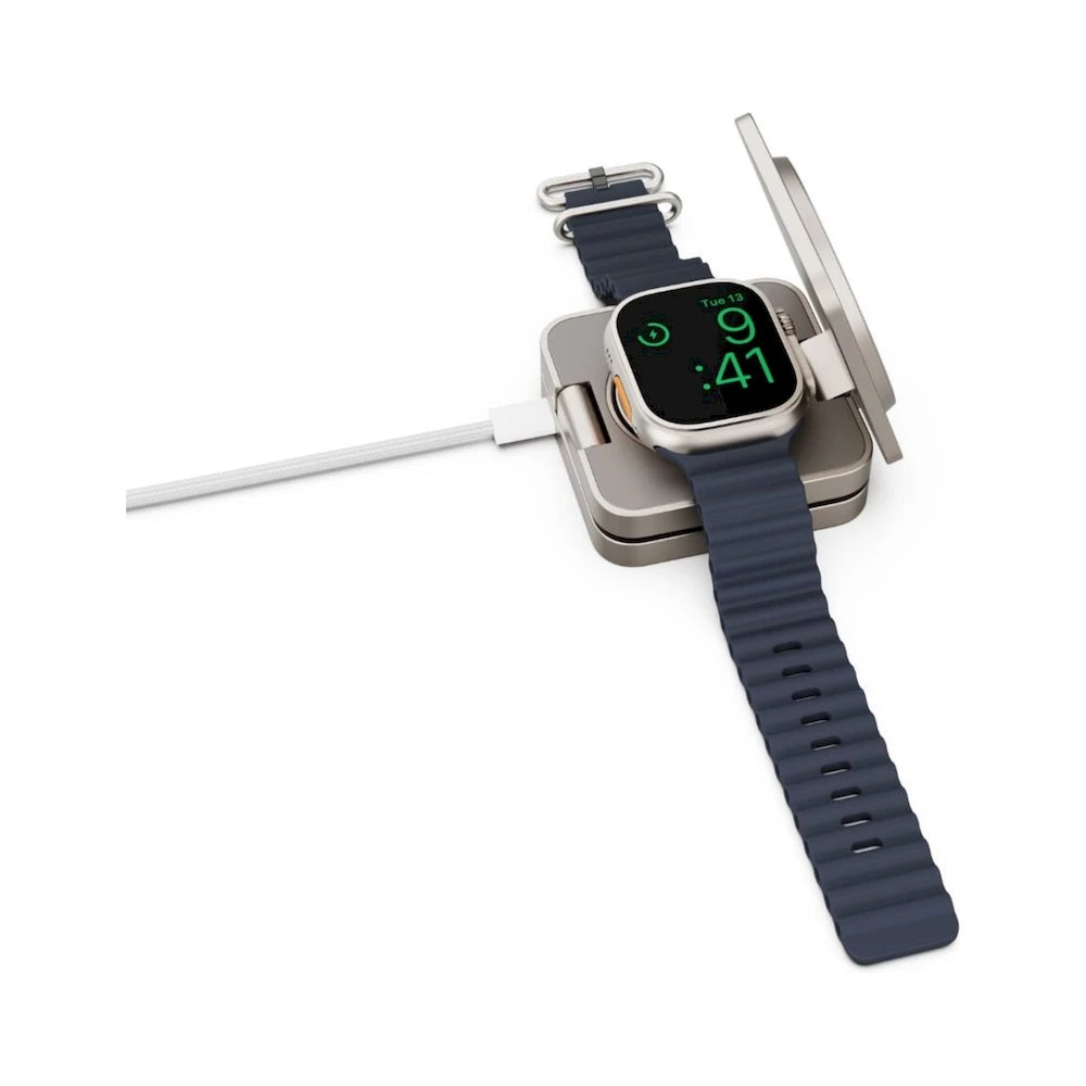 Magnetická bezdrôtová nabíjačka Cubenest Qi2 3v1 SQ312 Fold Pro - titánová