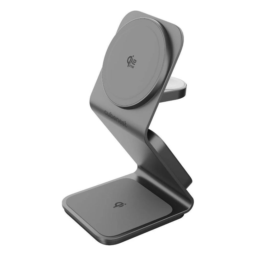 Cubenest SQ314 Qi2.2 (MagSafe) 3v1 nabíjačka (35W) - sivá - iSTYLE.sk