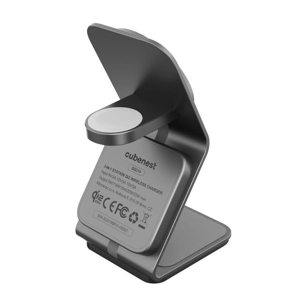 Cubenest SQ314 Qi2.2 (MagSafe) 3v1 nabíjačka (35W) - sivá - iSTYLE.sk
