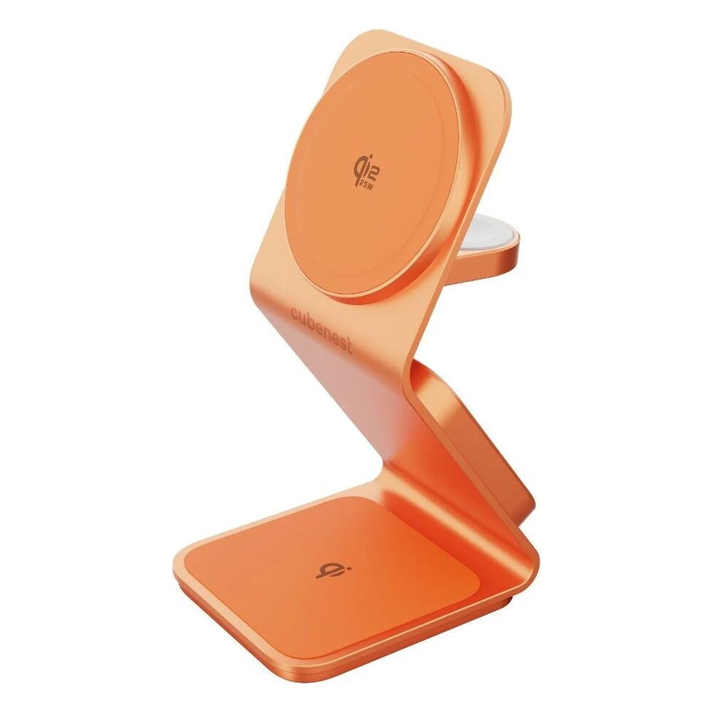 Cubenest SQ314 Qi2.2 (MagSafe) 3v1 nabíjačka (35W) - oranžová