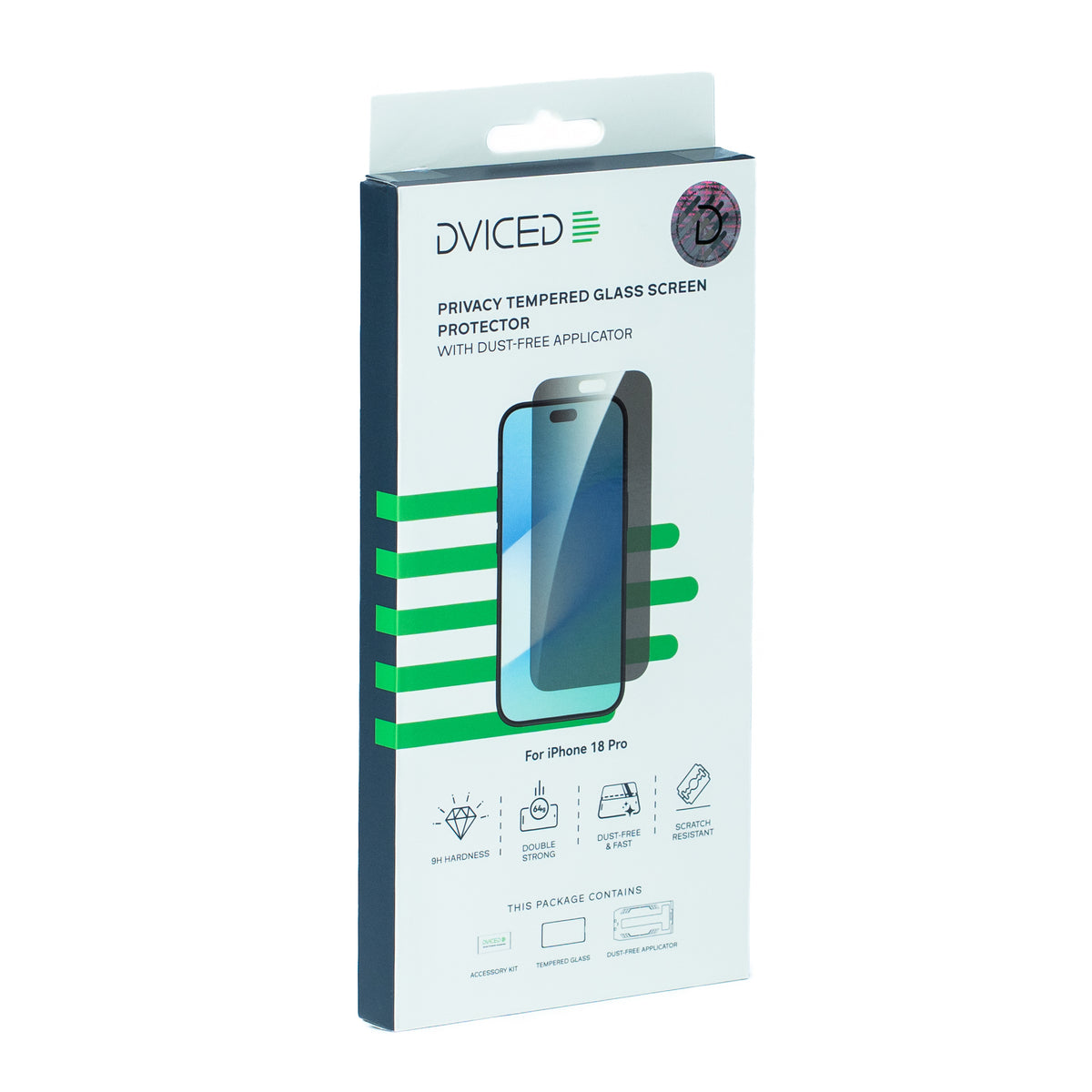 Ochranné sklo Dviced Privacy pre iPhone 18 Pro s bezprašným aplikátorom - iSTYLE.sk