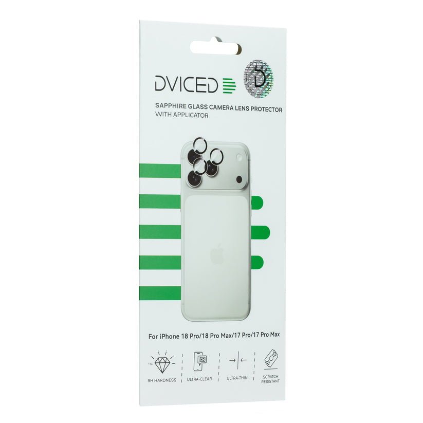 Zafírové ochranné sklo kamery Dviced pre iPhone 18 Pro/18 Pro Max/17 Pro/17 Pro Max s aplikátorom - iSTYLE.sk