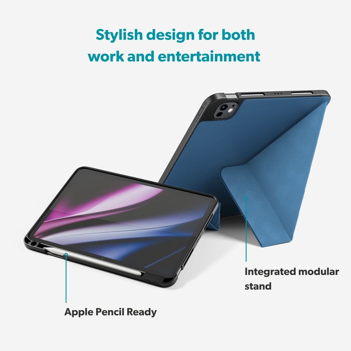Puzdro Epico SolidWoven Flip so stojanom pre iPad Pro 11″/iPad Air 10,9″ a 11″ – modré