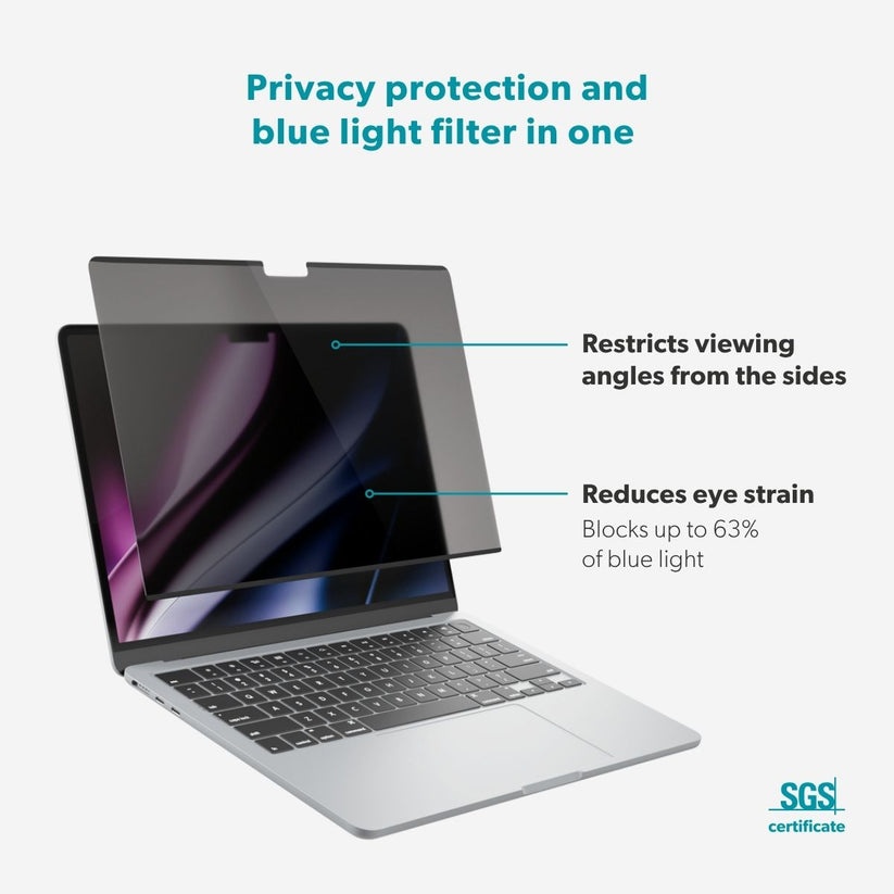 Magnetický filter Epico Privacy & AntiBlue pre MacBook Air 13,6″ (M2–M5)