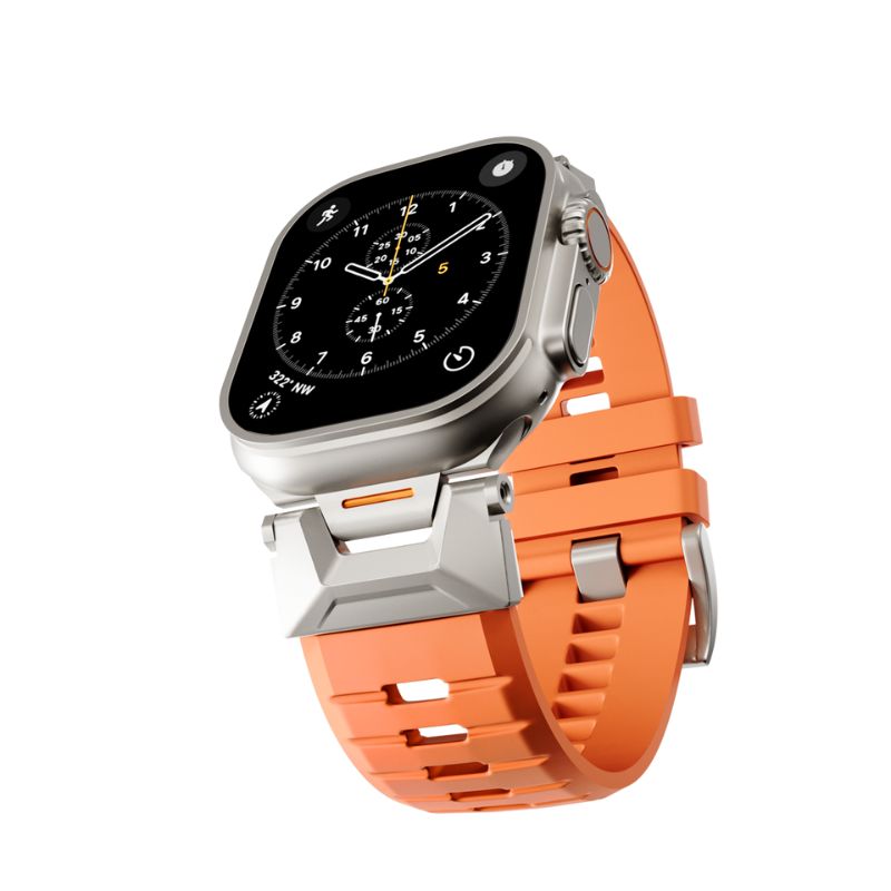 Epico Rubber Pro remienok s nerezovým zapínaním pre Apple Watch 49/46/45/44/42mm - oranžová