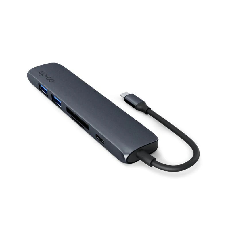 Hub Epico 6in1 Aluminium Hub 8K s USB-C konektorom - tmavo atramentový - iSTYLE.sk