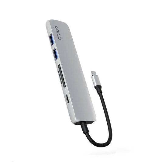 Hub Epico 6in1 Aluminium Hub 8K s USB-C konektorom - strieborný