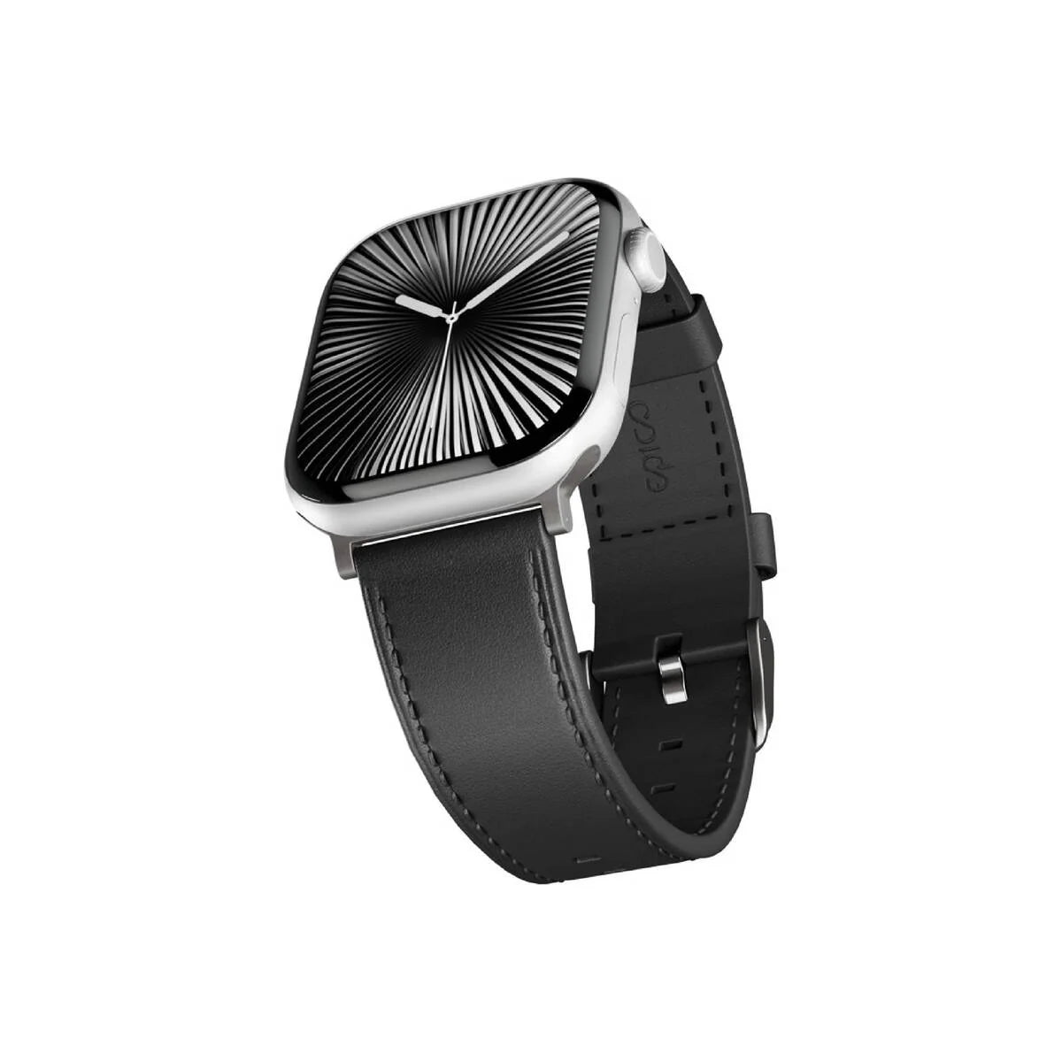 Kožený remienok pre Apple Watch 38/40/41/42 mm Epico Watch Strap Leather - čierny - iSTYLE.sk
