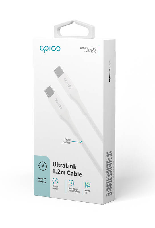 Kábel Epico UltraLink USB-C/USB-C 240W 1.2m - biely - iSTYLE.sk