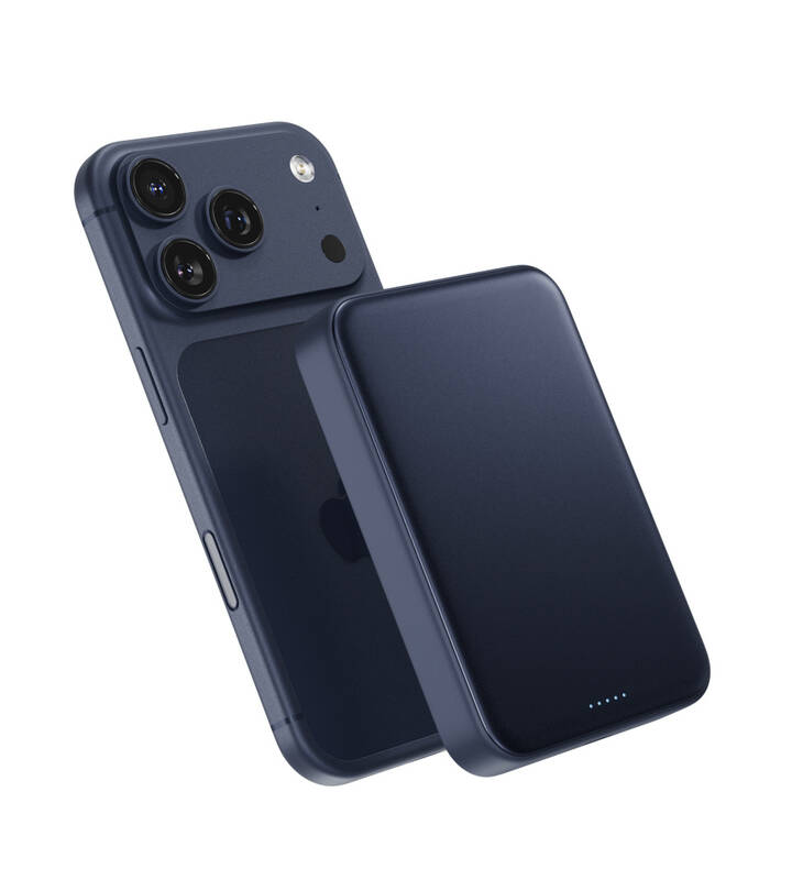 10 000mAh hliníková powerbanka Epico UltraPack Qi2 25W - tmavomodrá