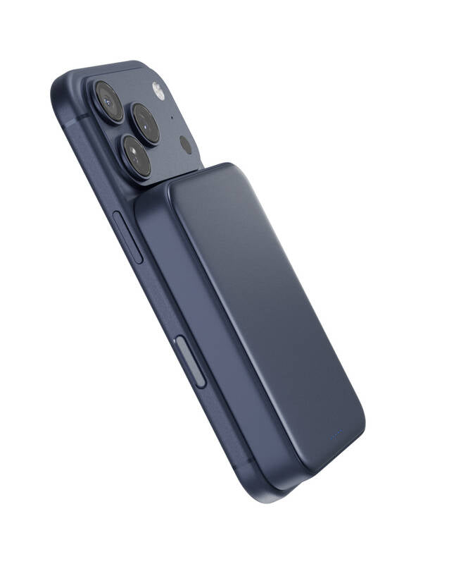 10 000mAh hliníková powerbanka Epico UltraPack Qi2 25W - tmavomodrá