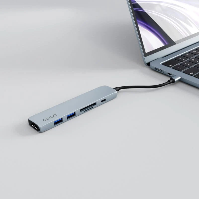 Hub Epico 6in1 Aluminium Hub 8K s USB-C konektorom - nebesky modrý