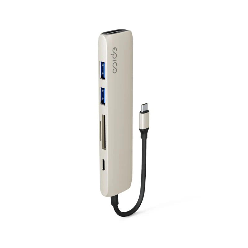 Hub Epico 6in1 Aluminium Hub 8K s USB-C konektorom - hviezdne biely