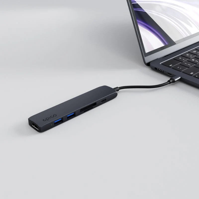 Hub Epico 6in1 Aluminium Hub 8K s USB-C konektorom - tmavo atramentový - iSTYLE.sk