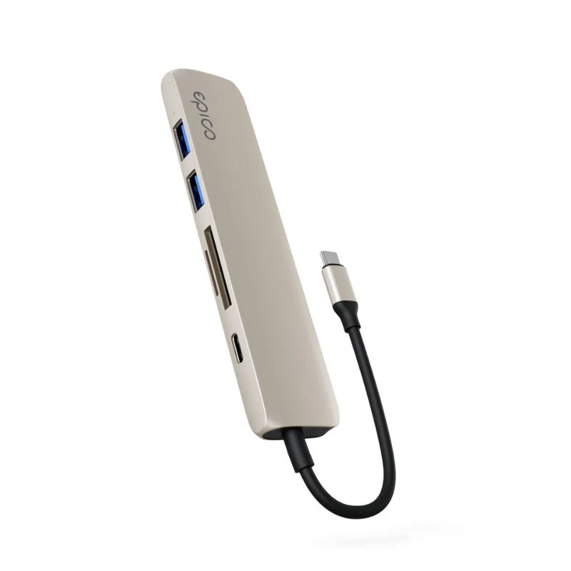 Hub Epico 6in1 Aluminium Hub 8K s USB-C konektorom - hviezdne biely