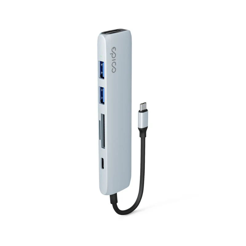 Hub Epico 6in1 Aluminium Hub 8K s USB-C konektorom - nebesky modrý