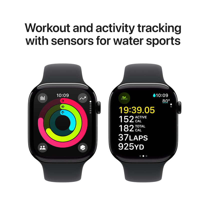 Apple Watch Series 10 GPS 46mm Temne Čierne Hliníkové Puzdro s Čiernym Športovým Remienkom - M/L (Copy) - iSTYLE SK