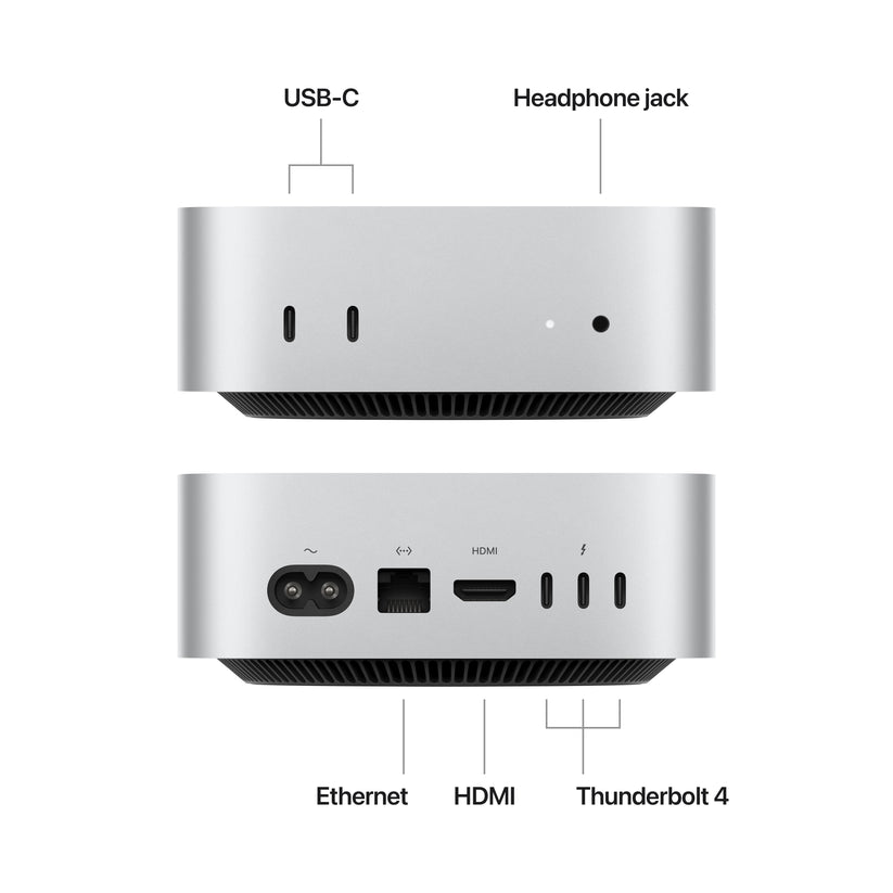 Mac mini: Apple M4 čip s 10-jadrovým CPU a 10-jadrovým GPU, 512GB SSD - Strieborná (Copy) - iSTYLE SK