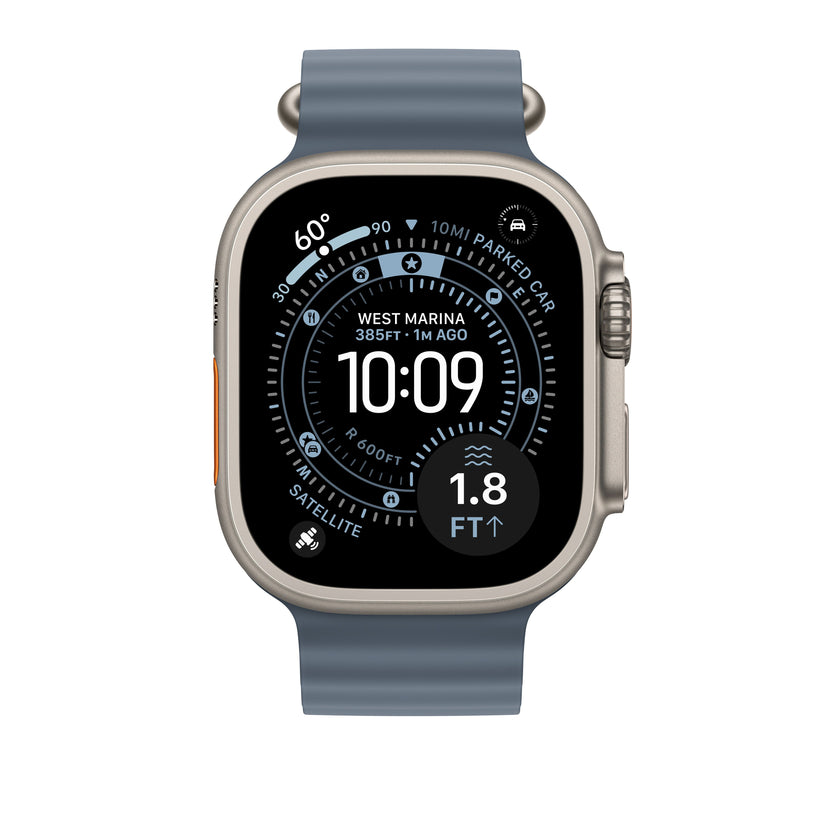 49mm Anchor Blue Ocean Band Extension - Natural Titanium Finish - iSTYLE SK