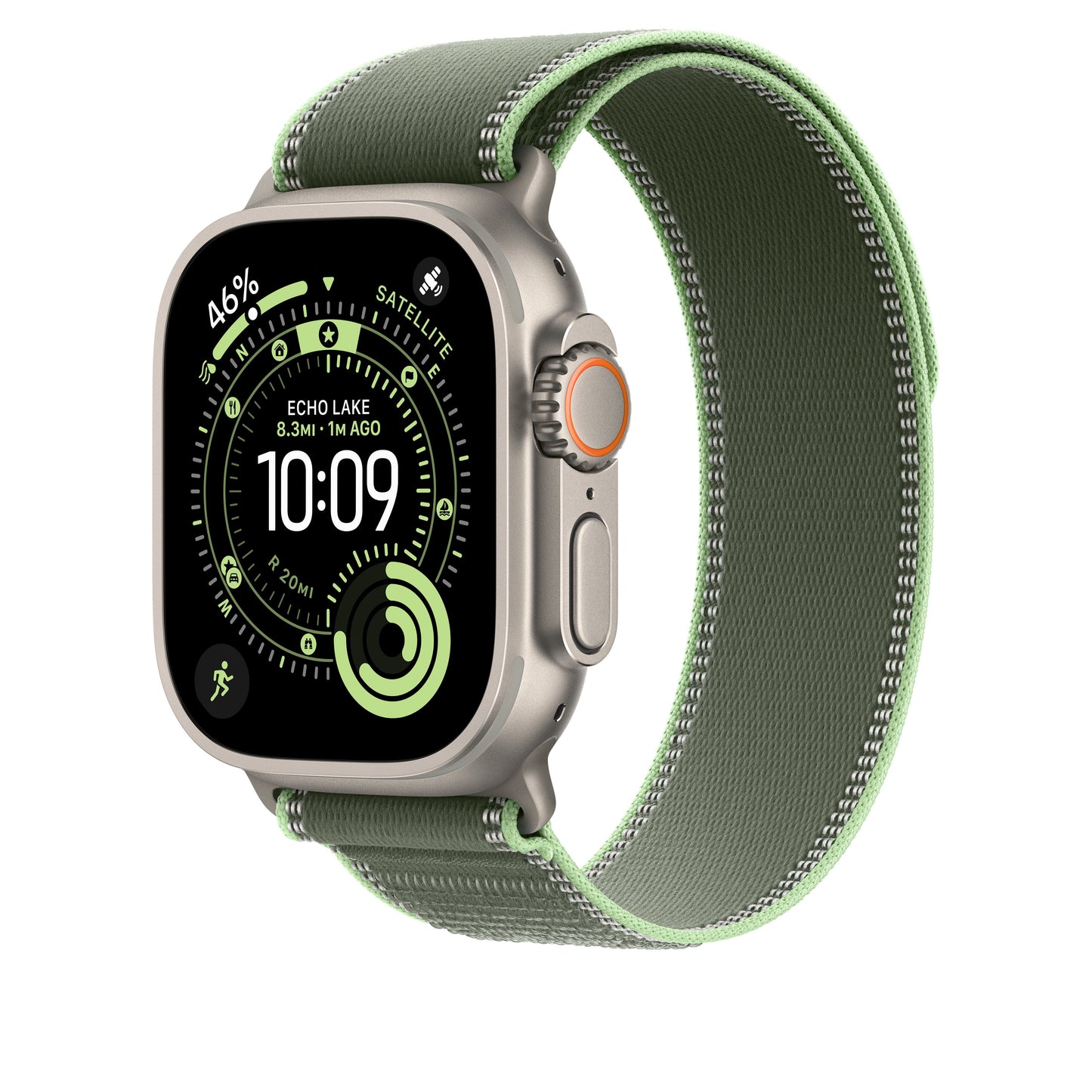 49mm Green/Neon Trail Loop – S/M - Natural Titanium Finish - iSTYLE SK