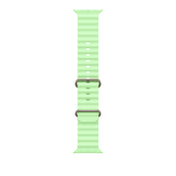 49mm Neon Green Ocean Band - Natural Titanium Finish - iSTYLE SK