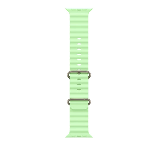 49mm Neon Green Ocean Band - Natural Titanium Finish - iSTYLE SK