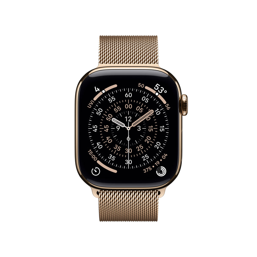 Apple Watch Series 11 GPS + Cellular 42mm Gold Titanium Case with Gold Milanese Loop - iSTYLE SK