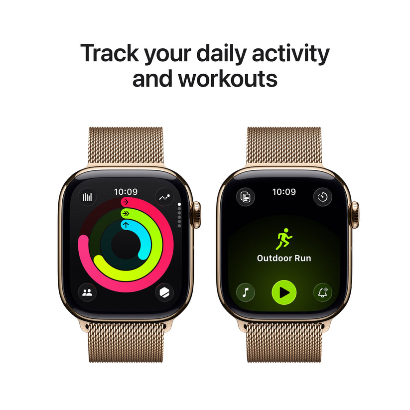Apple Watch Series 11 GPS + Cellular 42mm Gold Titanium Case with Gold Milanese Loop - iSTYLE SK