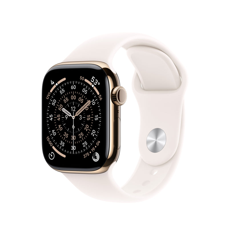 Apple Watch Series 11 GPS + Cellular 42mm Gold Titanium Case with Light Blush Sport Band - S/M - iSTYLE SK