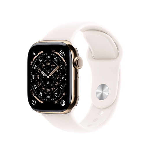 Apple Watch Series 11 GPS + Cellular 42mm Gold Titanium Case with Light Blush Sport Band - M/L - iSTYLE SK
